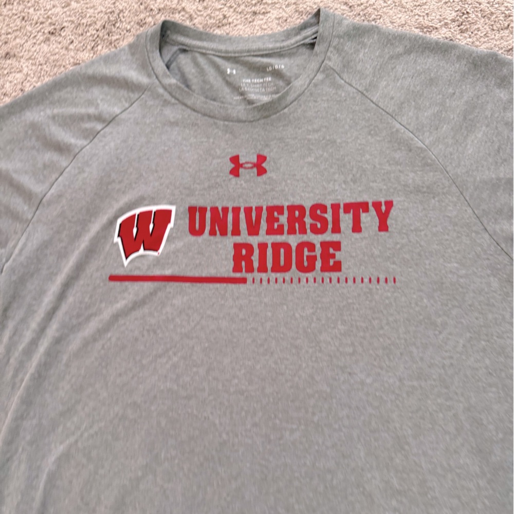 Under Armour University Ridge Wisconsin Badgers Golf The Tech Tee Shirt Top